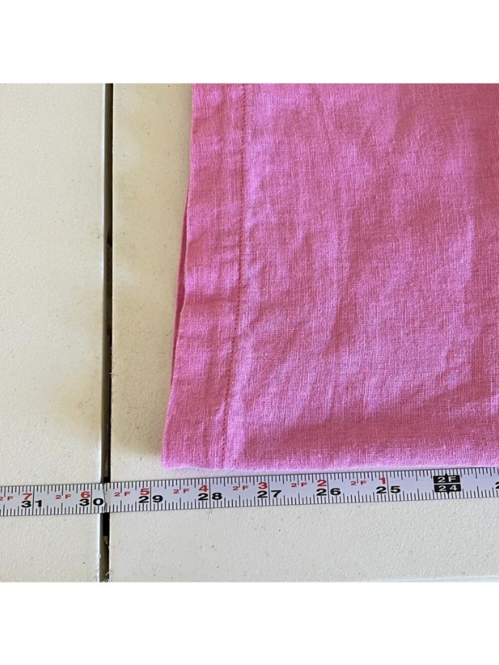 A New Day Pink Linen Mini Trapeze Slip Dress Women Sz L Square Neck Shift Sundre - Picture 8 of 10